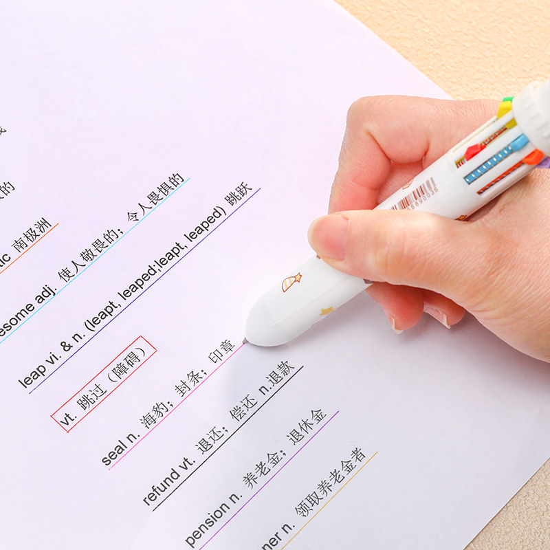 Kawaii urso dos desenhos animados silicone 10 cores caneta esferográfica escola material de escritório presente coreano papelaria escolar