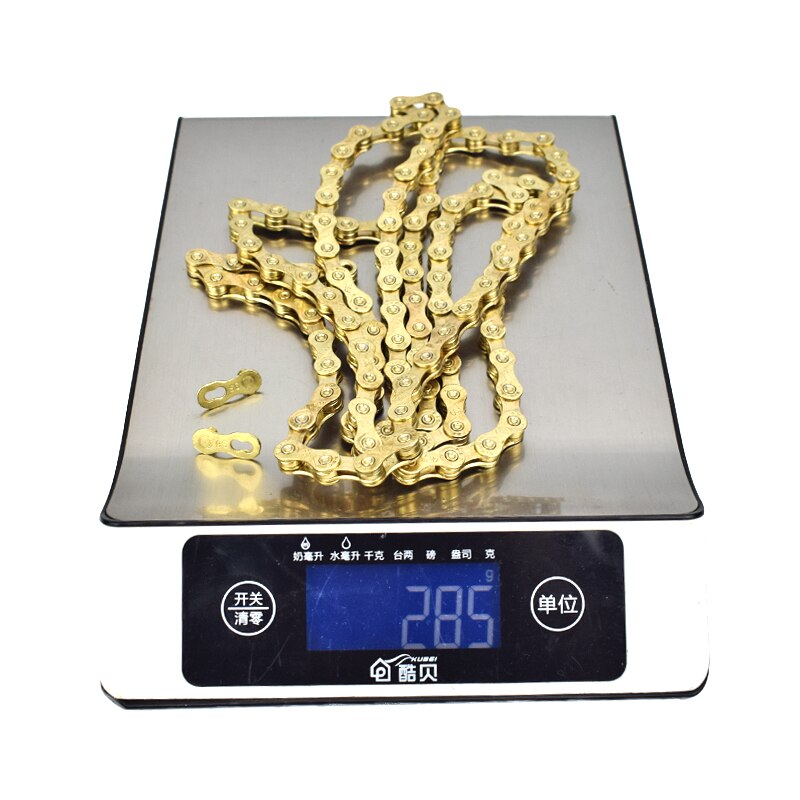 F90 9 prędkości łańcuch rowerowy złoty 116L łańcuch rowerowy 27 prędkości stałe Paltes robić roweru szosowego i górskiego łańcuch rowerowy s 9 S Ultralight 285g części rowerowe