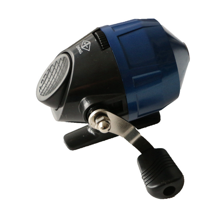 Moulinet de pêche Spincast en acier inoxydable, 10lb/85yds, lance-pierre, pour chasse, pêche sur glace: Bleu