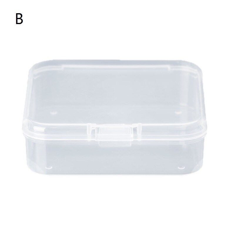 Vierkante Plastic Transparante Opbergdoos Sieraden Kralen Container Vissen Tools Accessoires Doos Kleine Items Diversen Organizer Case: B