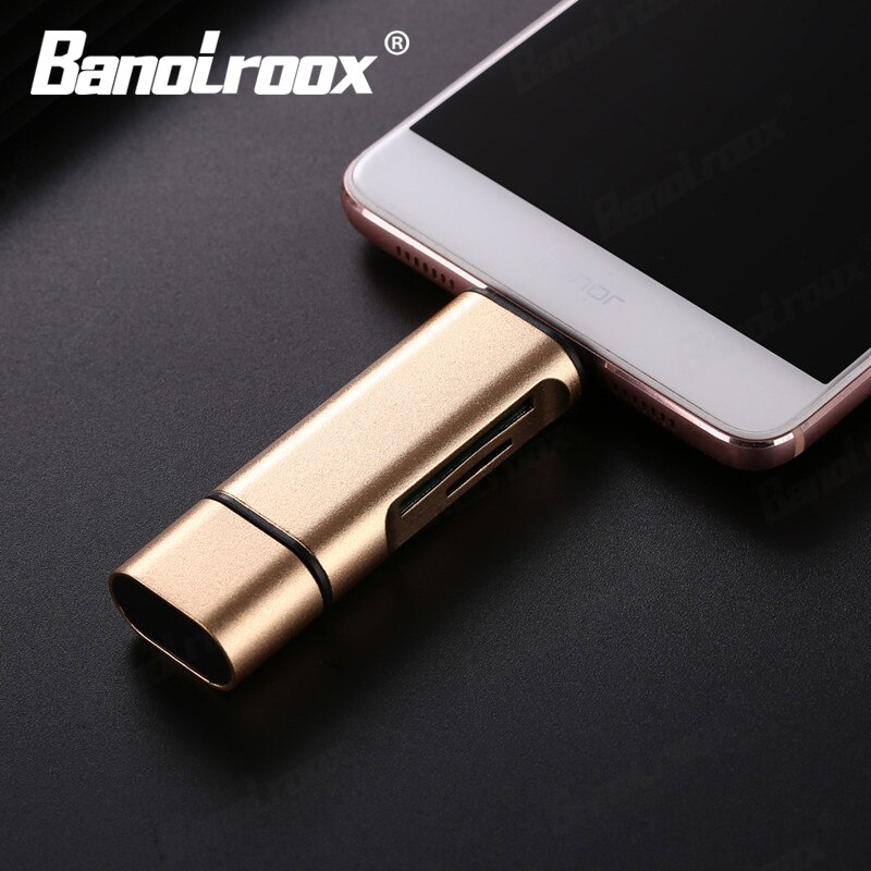 Banolroox 3 in 1 High Speed Card Reader Type-C/OTG/Micro USB TF/SD Card Writer For Smart Phone/Laptop accessories Adapter