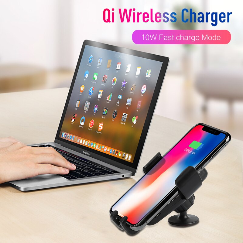Qi Auto Snelle Draadloze Oplader Voor iPhone 6 7 8 Plus XS Max 10W Auto Draadloze Oplader Voor Samsung galaxy S8 S9 S10 Note 9 Charger