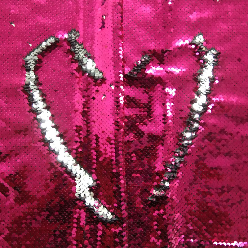 Blitter 60x45cm Rosa lentejuelas plata doble cara Reversible Tela De Lentejuelas de vuelta lentejuelas Bling tela para bolso D