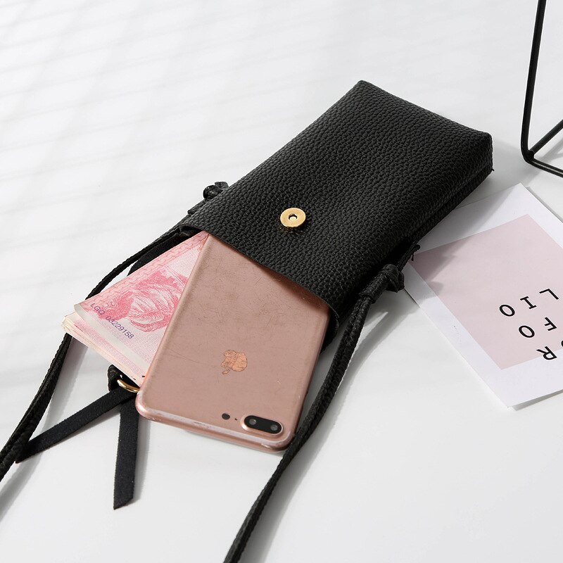TRASSORY cuir cou suspendu petit sac de étui de téléphone portable portable bandoulière fille voyage Mini sac à main poinçon pour dames