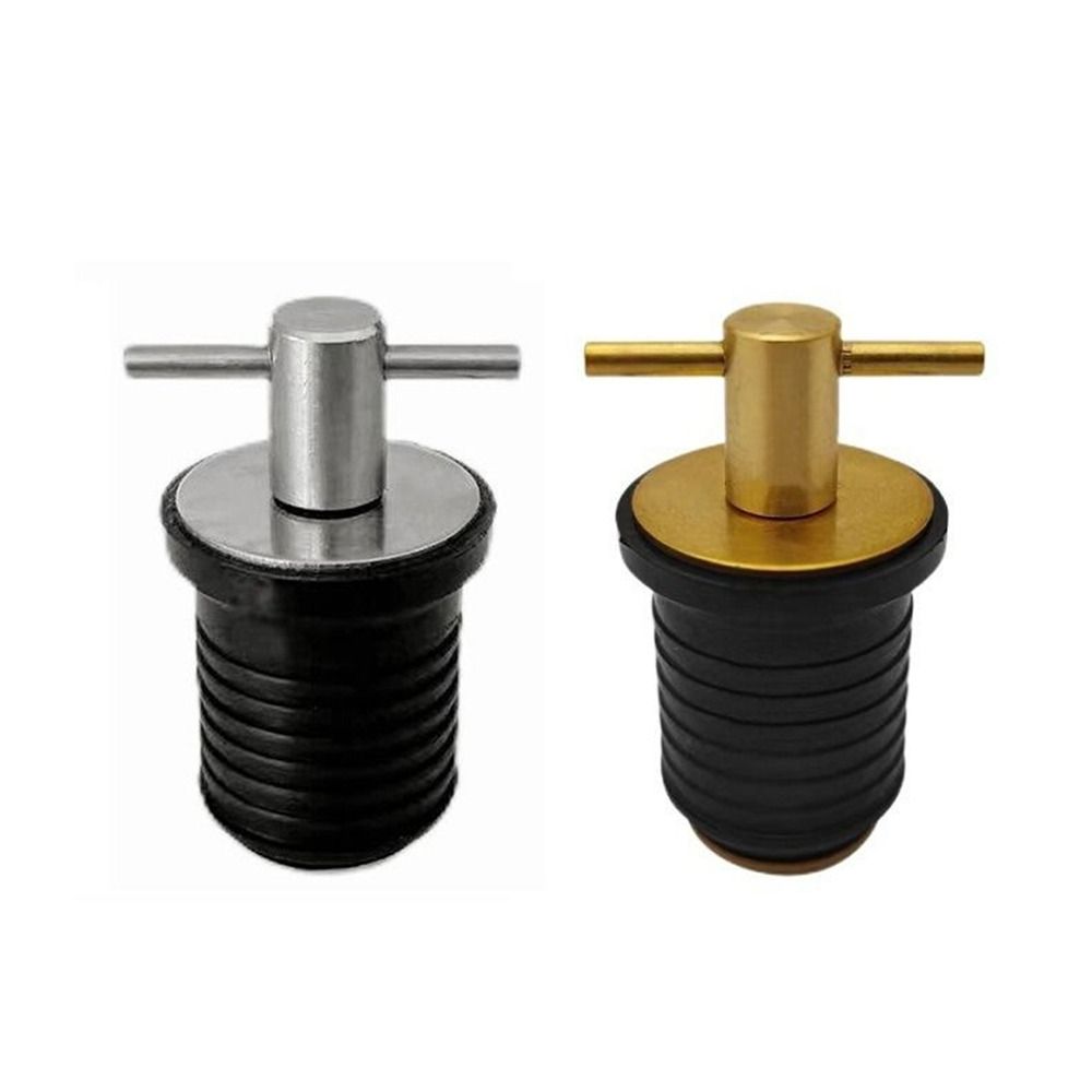 T-Handvat Boot Afvoer Plug Draai-Draai Messing/Roestvrij Stalen Handvat Boot Accessoires Kruis Eenvoudig Te Installeren Marine Rubber Pluggen