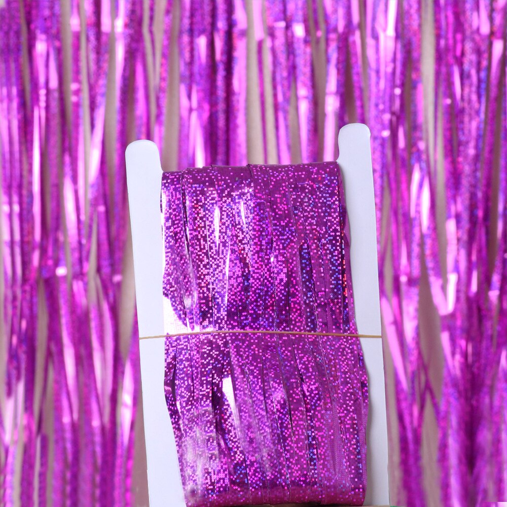 Fødselsdagsfest baggrund gardiner glitter guld glitter glitter folie gardin bachelorette bryllup dekoration voksen jubilæum: Laser rose rød