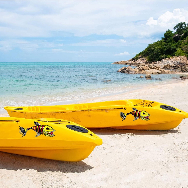 2Pcs/Pack Kayak Stickers Decals Graphic Stickers Decals for Canoe Kayak Fishing Surfboard Boat Reflective Decal