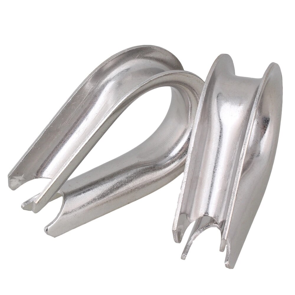 2 Pieces Rustproof 20mm 304 Stainless Steel M20 Wire Rope Thimble Silver
