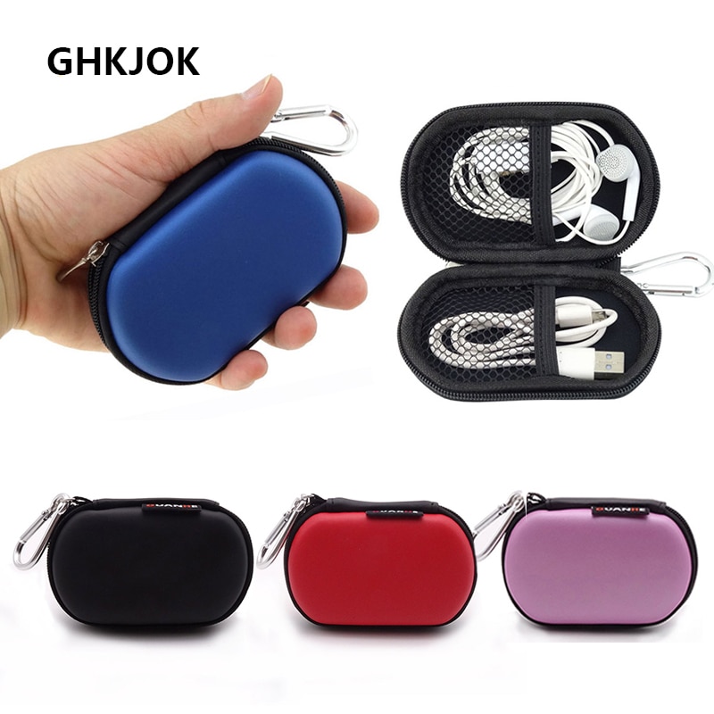 Étuis pour écouteurs portables, Mini fermeture éclair, sacs à couverture rigide, boîte pour écouteurs cartes SD, étuis de protection pour câbles USB