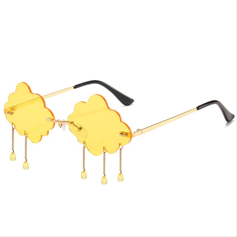 Nube de lluvia de gafas de alto perfil de tendencia de de calle, de tipo click gafas de sol sin marco de lente gafas de sol: C3 yellow