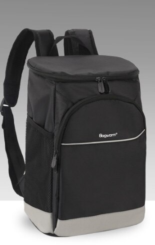 600D Oxford Grote Koeltas Thermo Lunch Picknick Doos Geïsoleerde Cool Rugzak Ijs Vers Carrier Thermische Schoudertassen: BLACK BIG