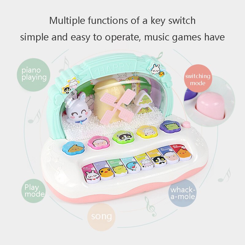 Mutilfunktionelle børn musikinstrument legetøj baby flash klaver udviklingsmusik tidligt pædagogisk legetøj til børn