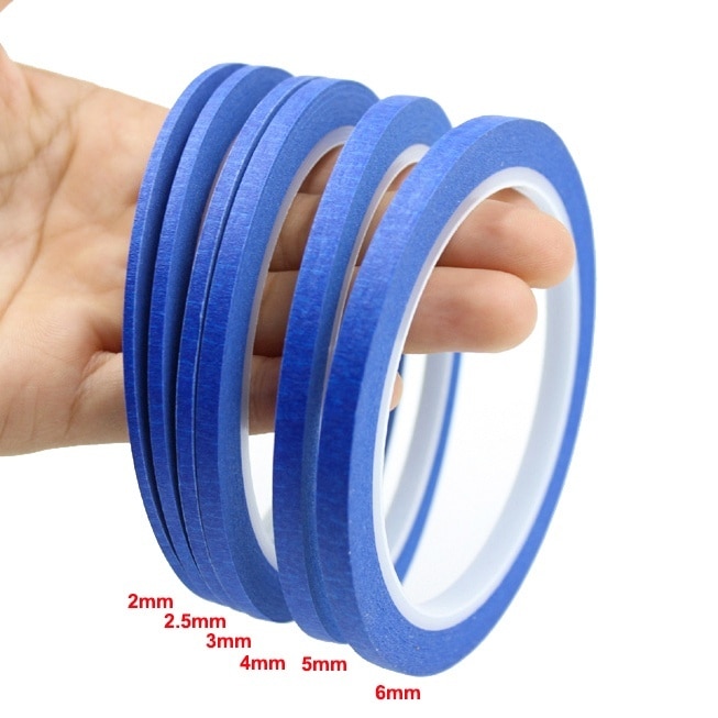 Blue Thin Paper Masking Tape For Painting &amp; Drawing &amp; DIY Nail Arts &amp; Pattern Making Draping Tape 25M