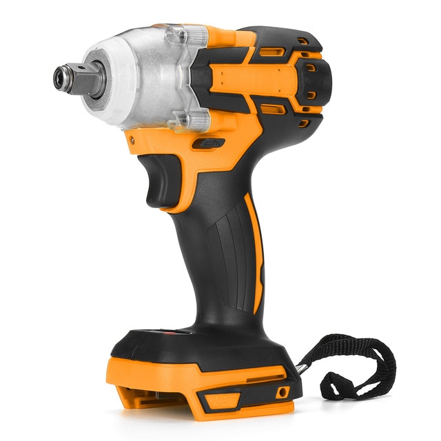 2 in 1 18V 800N.M Cordless Electric Impact Wrench 1/2" Brushless Wrench Electric Wrench Drill LED Light for Makita Battery: Yellow
