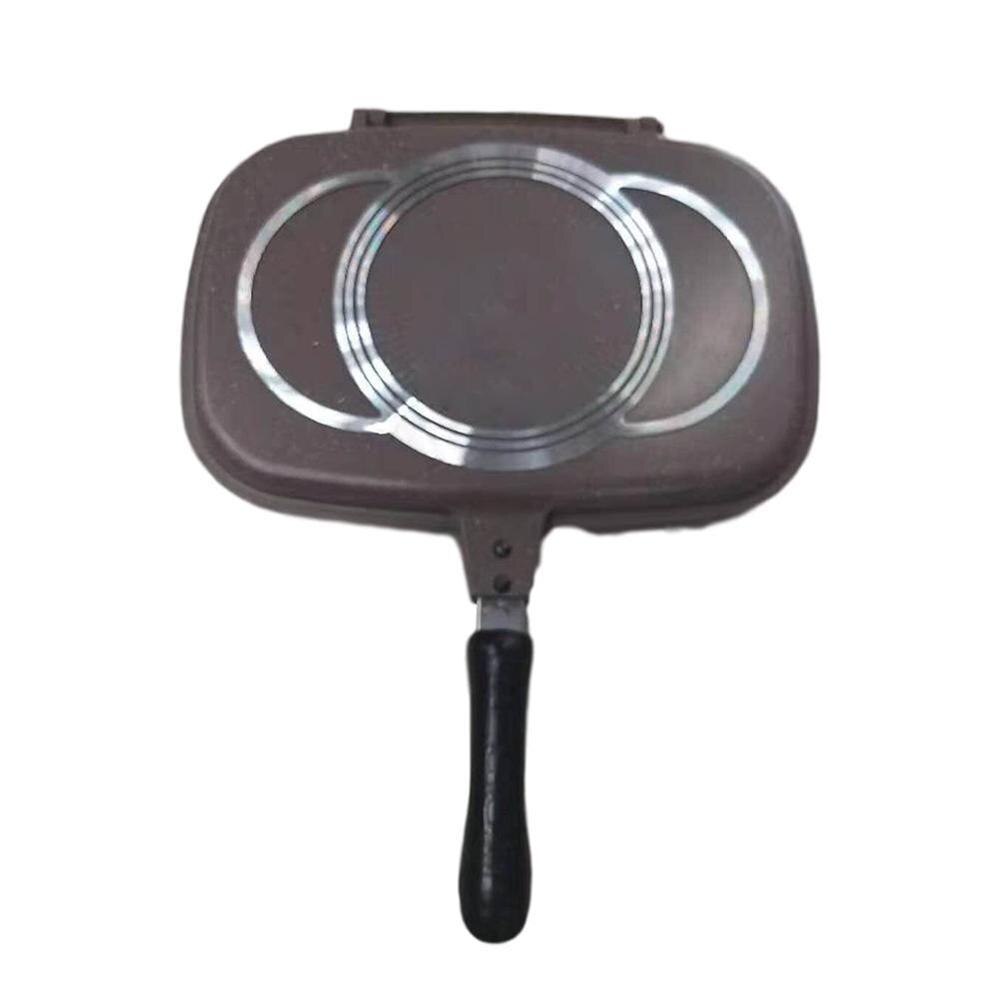 32cm dobbelt side grill stegepande køkkengrej aluminium dobbelt tilbehør pan ansigt køkken pan værktøj madlavning steg bøf: C