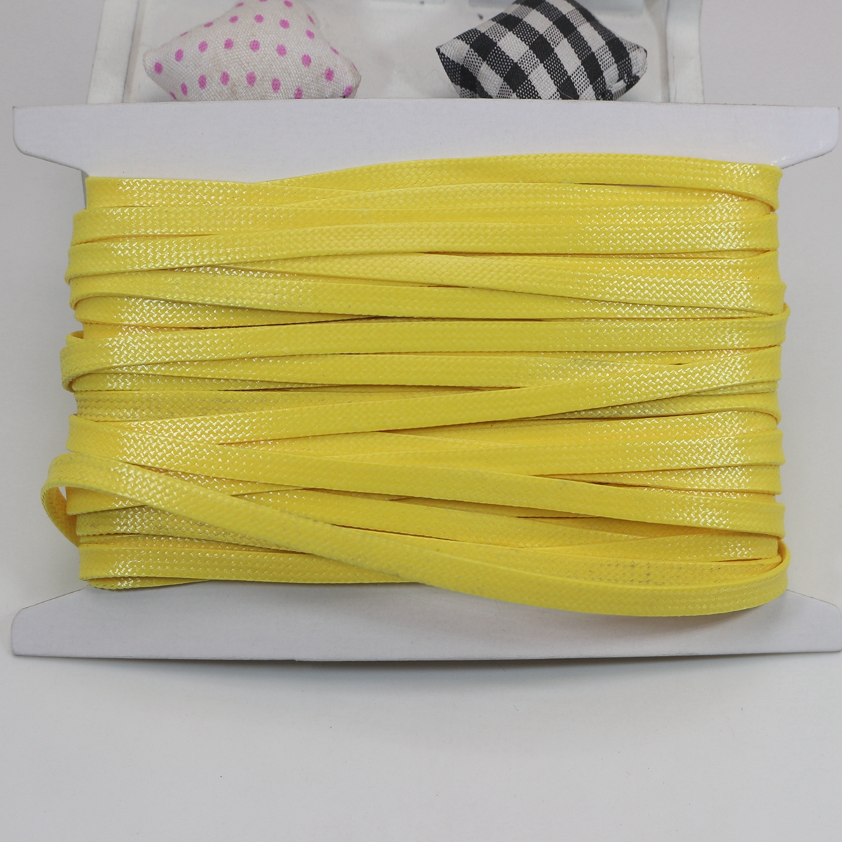 11 Yards FLAT 4mm Korean Waxed Textured Cord Craft Lace String Thread Various: Yellow