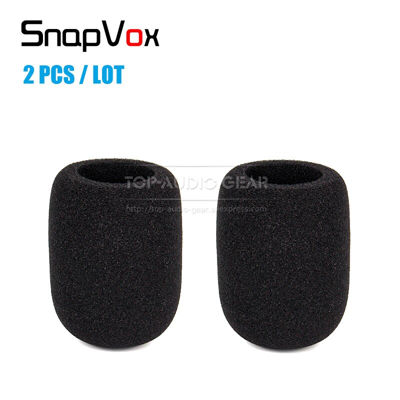 2x Spugna Antivento Microfono - per DPA d:facto 4018V - Copertura in Schiuma Antivento: Nero