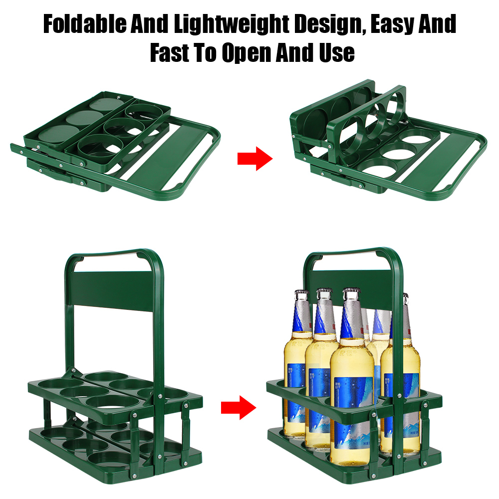 Wiederverwendbarer Bar-Getränke-Anzeige-Korb, Bierflaschen-Träger, Tassen-Organizer, langlebig, faltbar, Getränke-Caddie-Halfter, 6er-Pack Weinregal