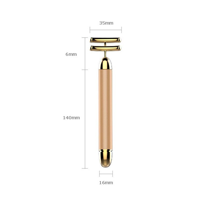 Electric Facial Massage Tool, 24K Gold Pulse Facial Massager, Lifting and Firming Face-Lifting Electric V-Face Massage Stick for