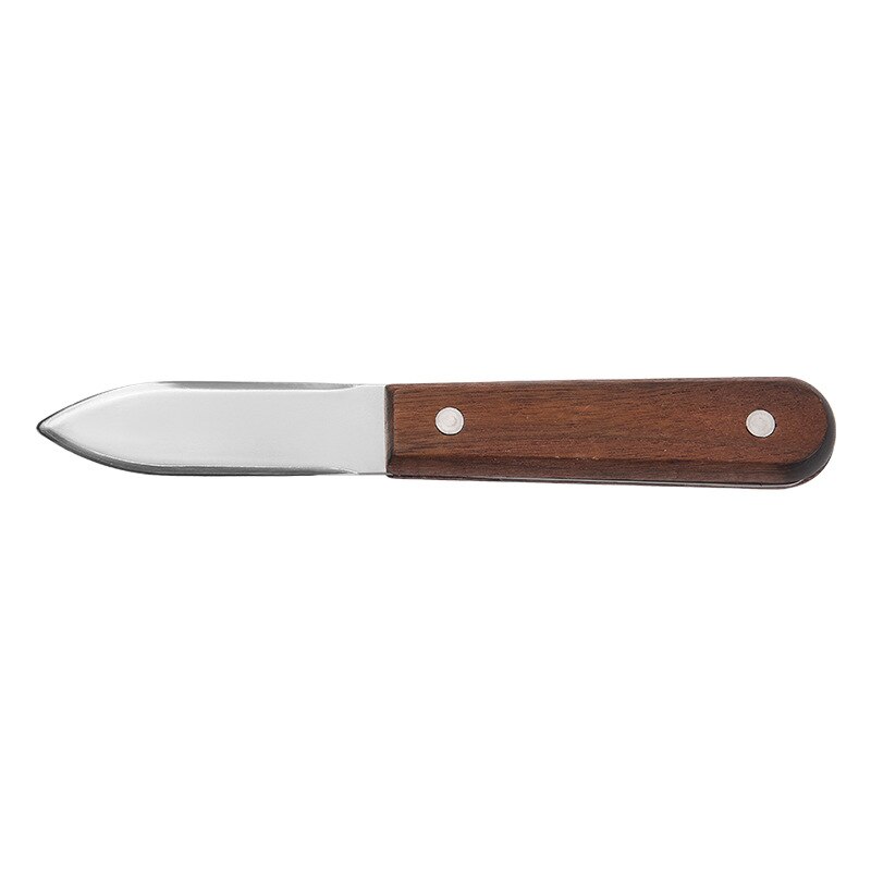Swayboo Stainless Steel Wooden Handle Dull Blade Oyster Knives Scallop Knife Seafood Tools: Style 2