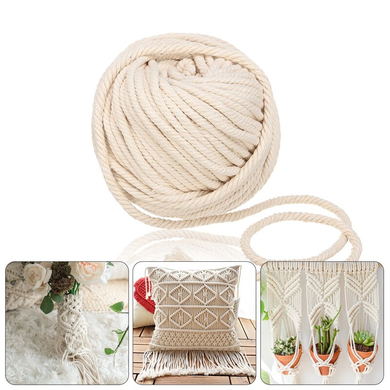3mm/4mm/5mm/6mm DIY Cotton Cord Twisted String Macrame Braided Rope Home Wedding Handmade Accessories