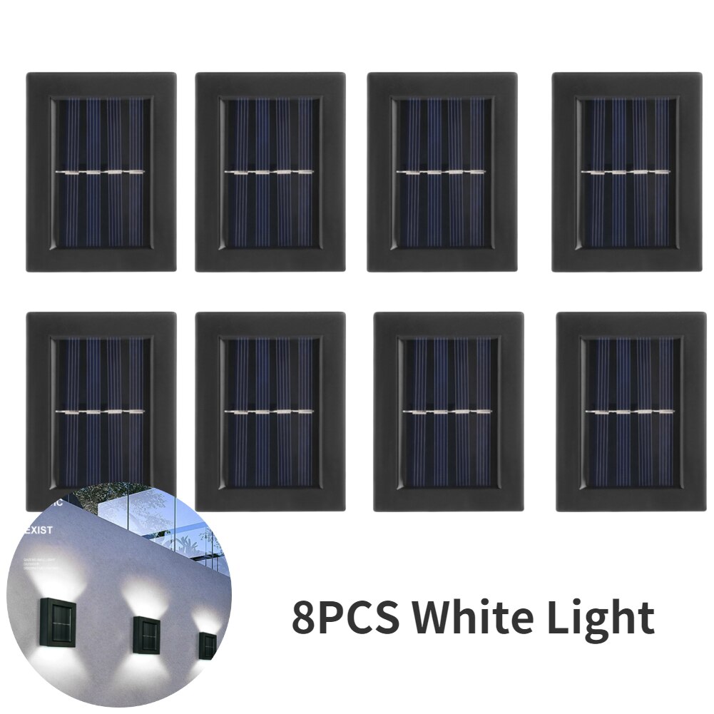 Smart Solar Led Outdoor Light Waterdicht Tuin Decor Lampen Voor Balkon Binnenplaats Straat Muur Licht Tuin Outdoor Solar Lamp: 8pcs White Light