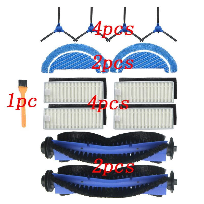 Cecotec-escova lateral de reposição para robô aspirador de pó, escova principal com filtro hepa e escova de reposição para cecotec conga 1790 ultra robótica: SET 4