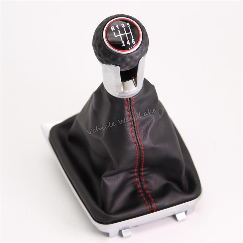 For VW Golf 7 A7 MK7 For GTI GTD Car 5 / 6 Speed Car Gear Stick Level Shift Knob With Leather Boot: 6 speed