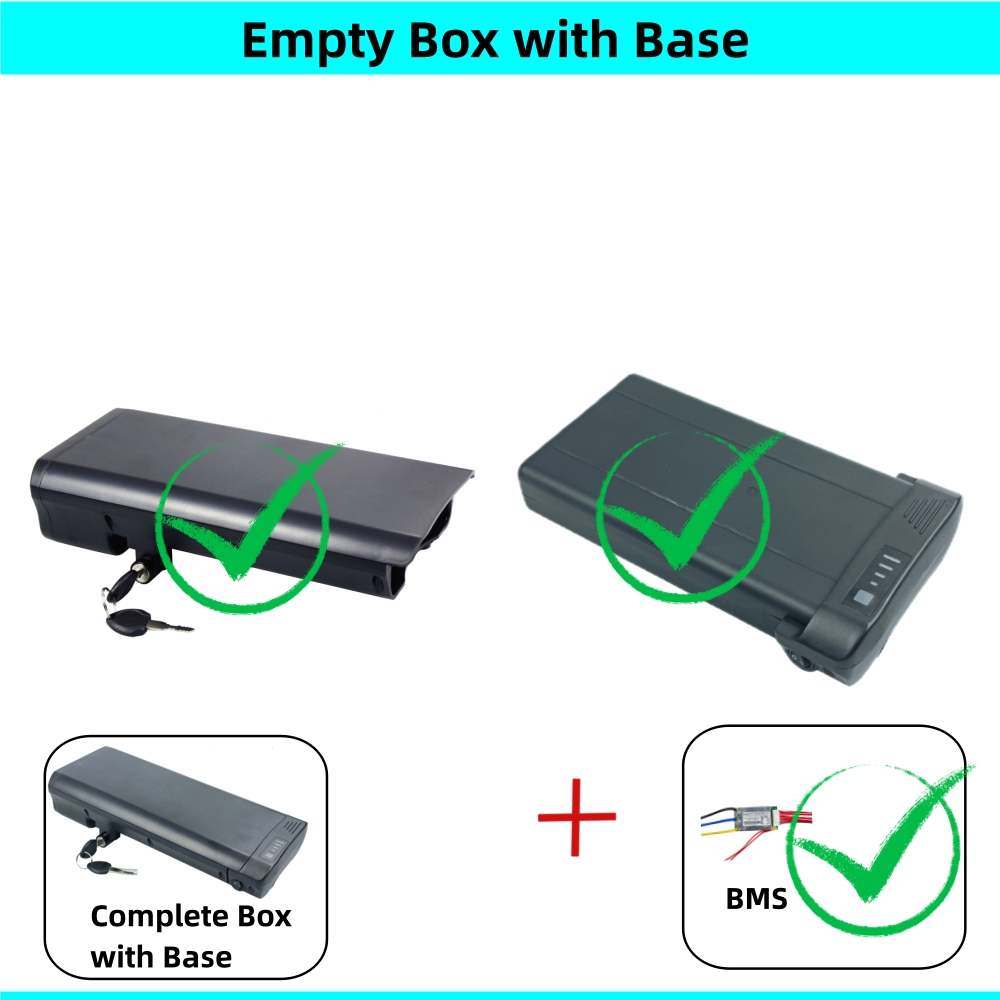City Bike Faltrad E-Bike Batteriekasten Gehäuse Gehäuse Gepäckträger 24 V 36 V E-Bike Batteriekasten Montagesockel keine Batterie: Licht Grau