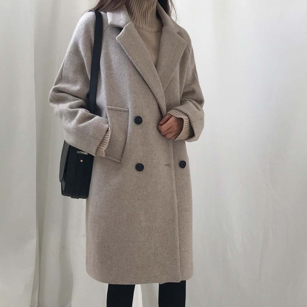 Herbst Winter Frauen Mäntel Casual Jacken Langarm Matrosenjacken Outwear Weibliche Elegante Wolle zweireiher WDC1891
