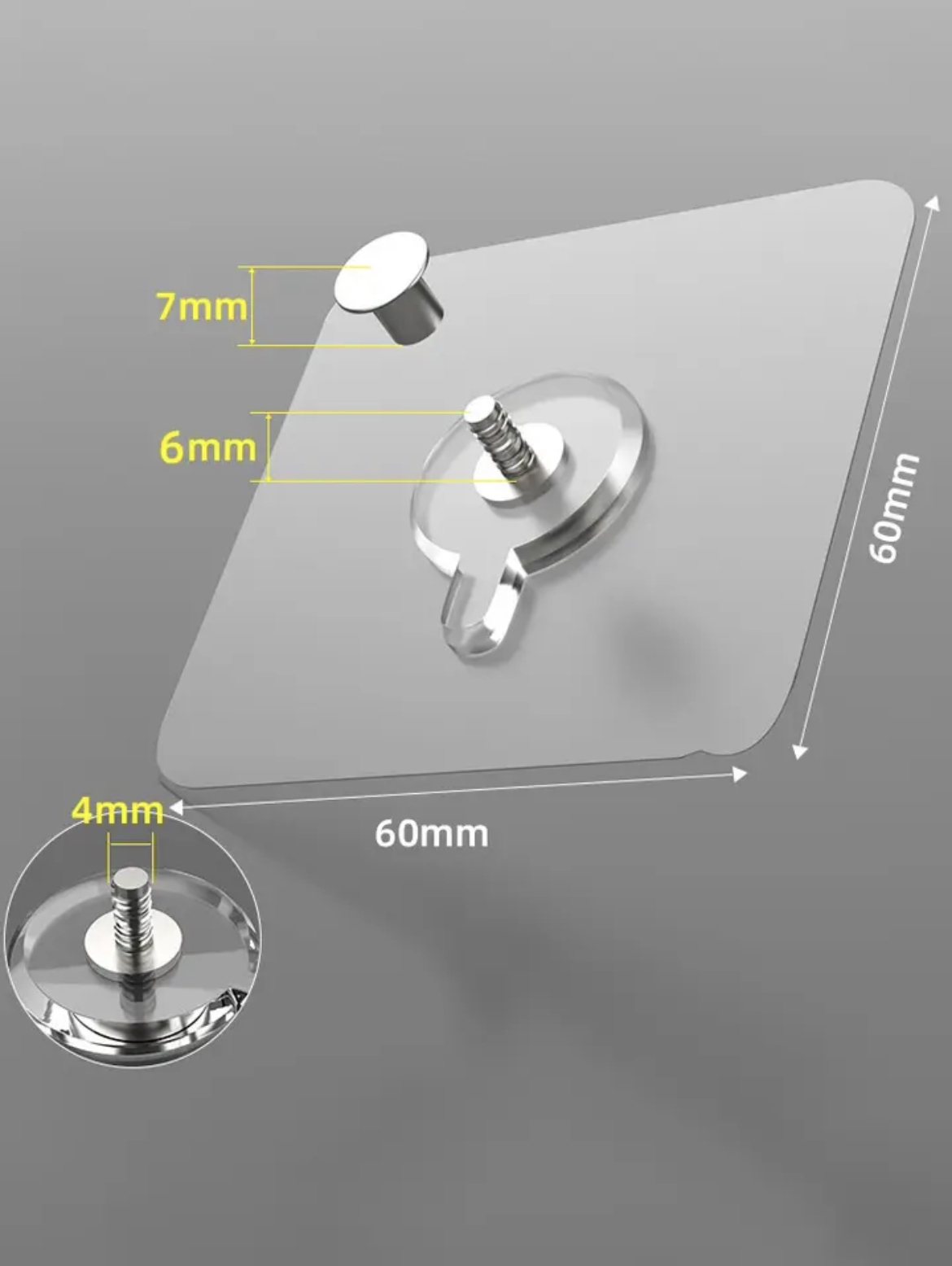 PVC Strong Adhesive Nails Hooks Poster Seamless Wall Hook Waterproof Durable Transparent Kitchen Bathroom Screw Hook Hanger: XXL / Bronze