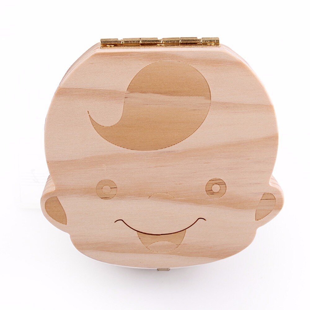 Spaans Engels Russisch Frans Griekse Hout Melktand Box Organizer Melk Tanden Opslag Verzamelen Tanden Umbilica Besparen Baby Keepsake: greek boy