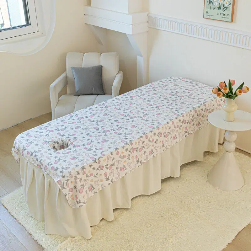 Sábanas de salón de belleza estampadas a la , cubierta de cama de masaje para Spa, ropa de cama con agujeros, cubierta de terapia de SPA de masaje Universal