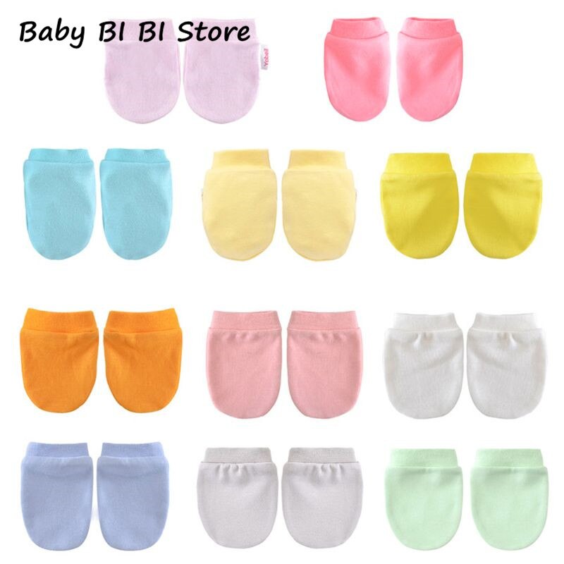 1 Pair Cotton Blended Baby Gloves Scratch Face Protection Glove Soft Newborn Infants Shower Girls Boys