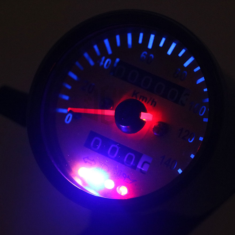 Velocímetro con odómetro Dual para motocicleta, Mini tacómetro Retro, indicador de luz LED Universal, indicador KM/H, para KTM Ducati Kawasaki BMW