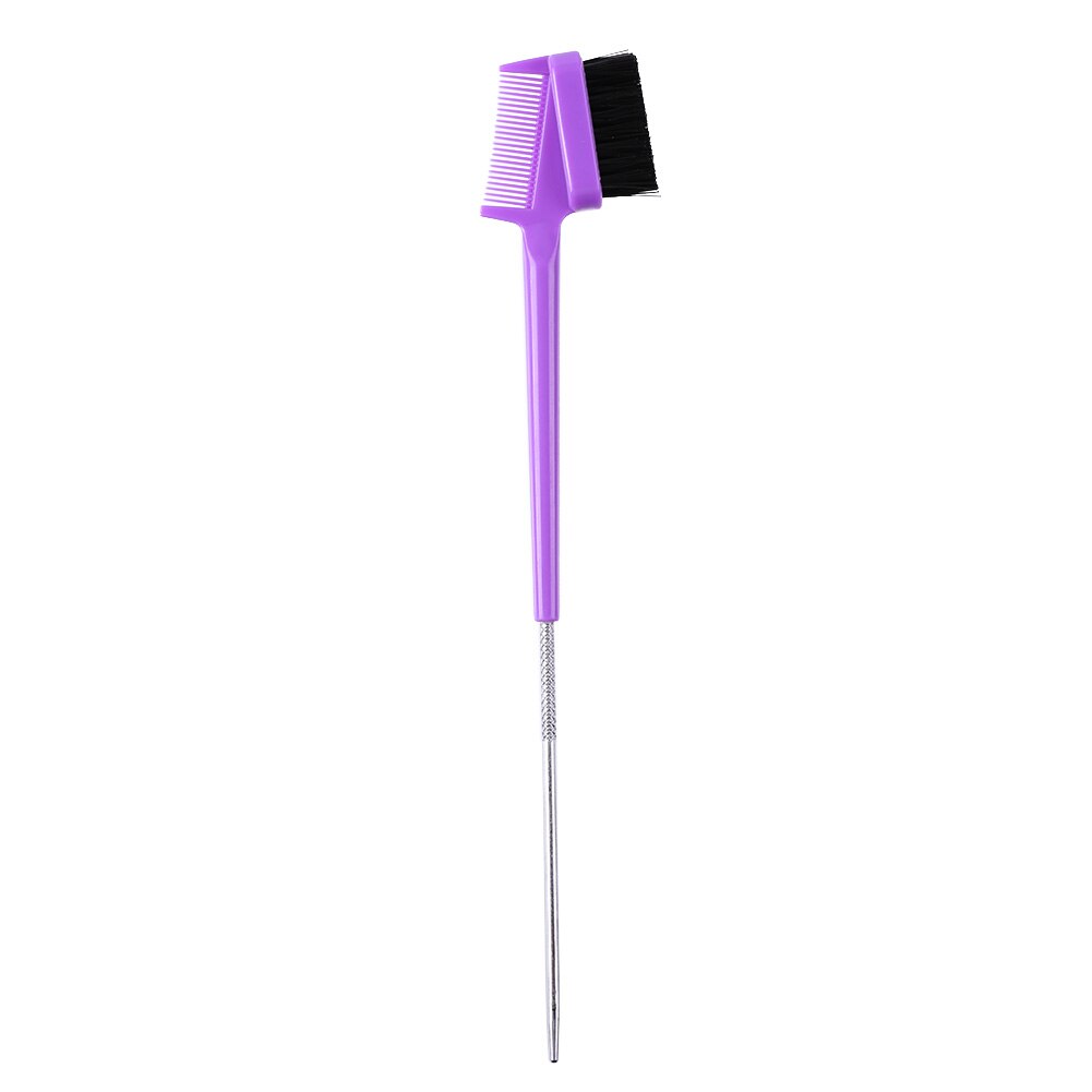 Edge Brush Comb Vendor Double Sided 3 in 1 Edge Control Brush For Baby Hair Salon Hair Comb Brushes Beauty Tools: Purple