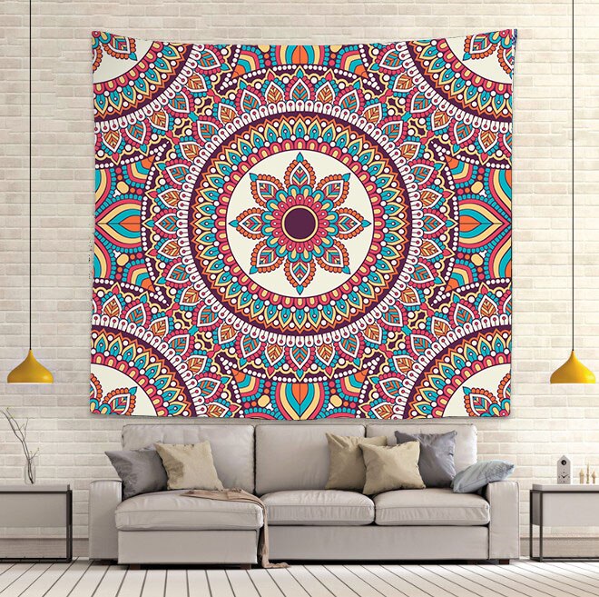 Simsant blomster tiger gobelin englevinger mandala kunst væghængende gobeliner til stue soveværelse hjem dorm indretning: Gt2 tsils 400