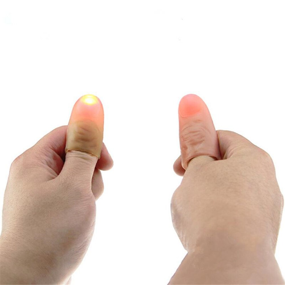 1Pc Finger Lamp Thumbs Light Magic Prop For Show Amazing Children's classic toys Length 4.6cm 4 colors