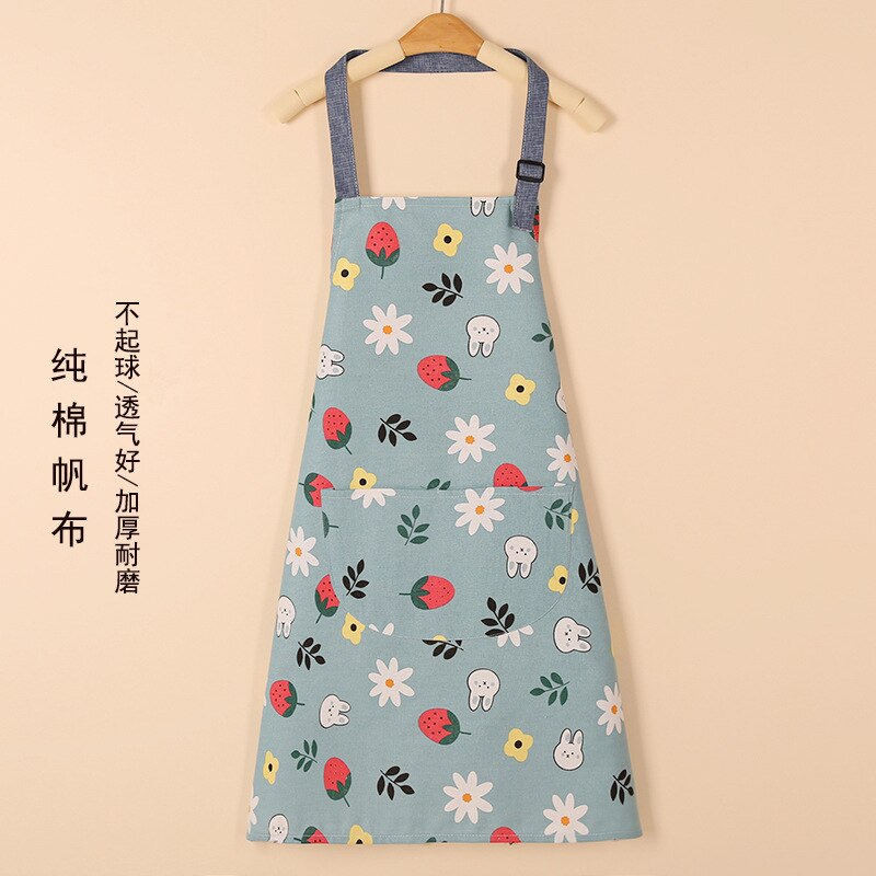 Printed Women Kitchen Aprons Pure Cotton Thickened Adult Home Cooking Baking Coffee Shop Cleaning Aprons: B