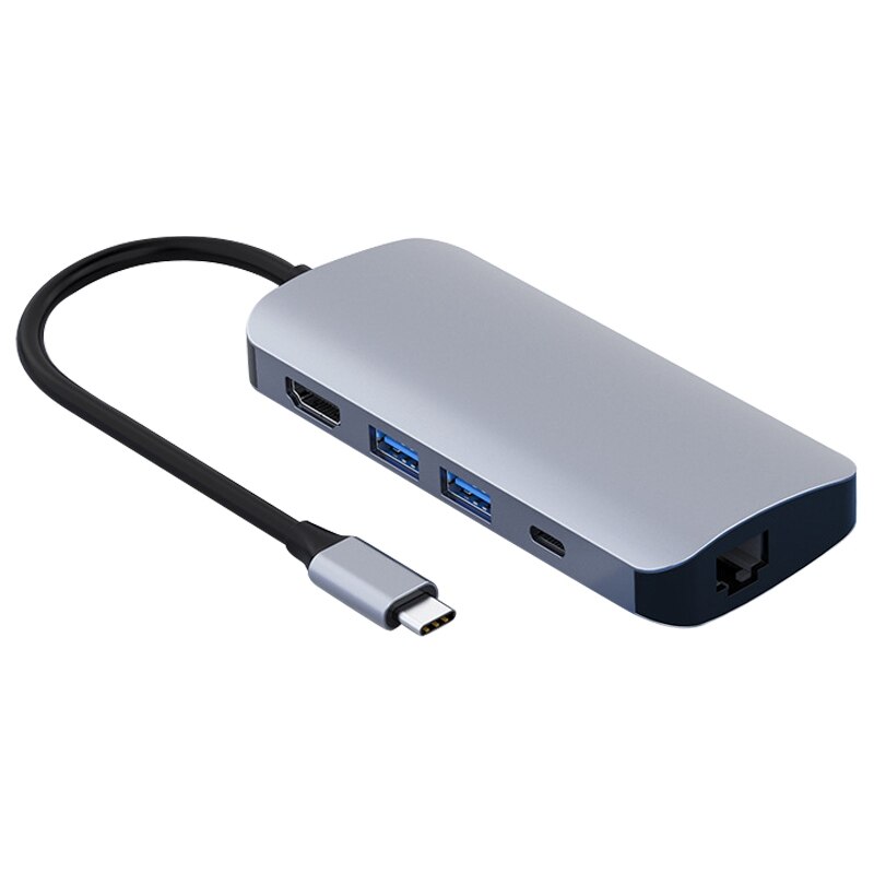 Usb c hub-adapter met pd-oplader, 4k usb c naar hdmi, multipoort usb 3.0 -poorts sd/tf-kaartlezer voor ipad: Default Title