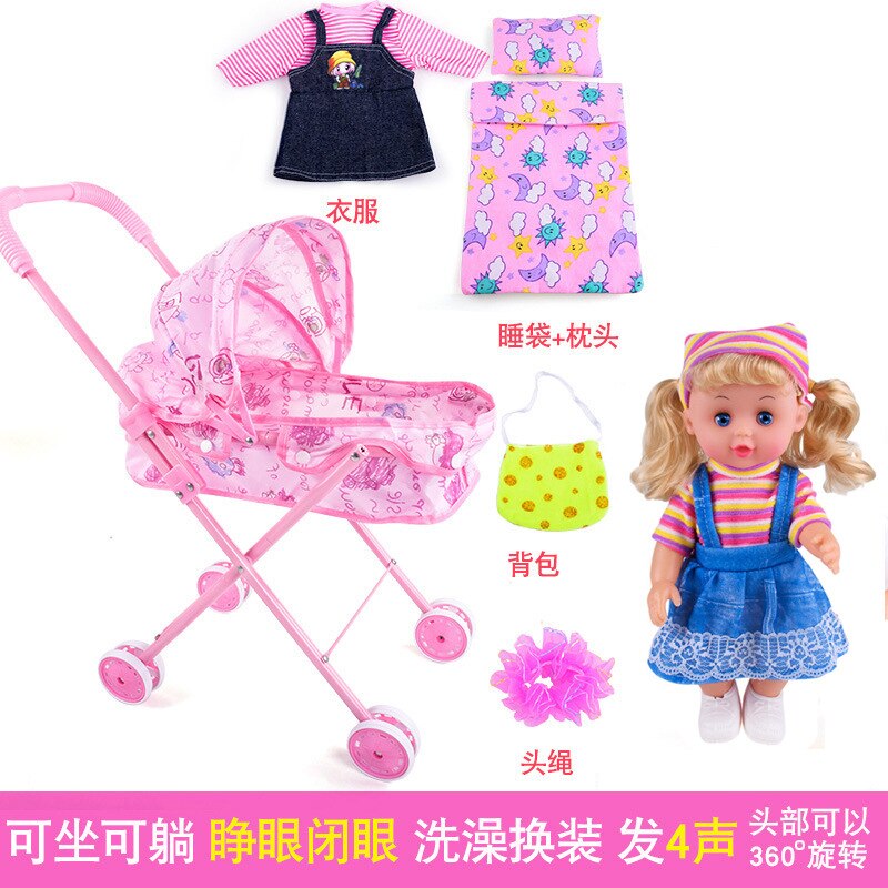 4 In 1 Bambino Mobili Bambino Set Giocattolo Bambola Altalena Culla Seggiolone Passeggino 4 In 1 Contenitore di Regalo Accessori Casa Delle Bambole giochi Di Imitazione Giocattolo Set