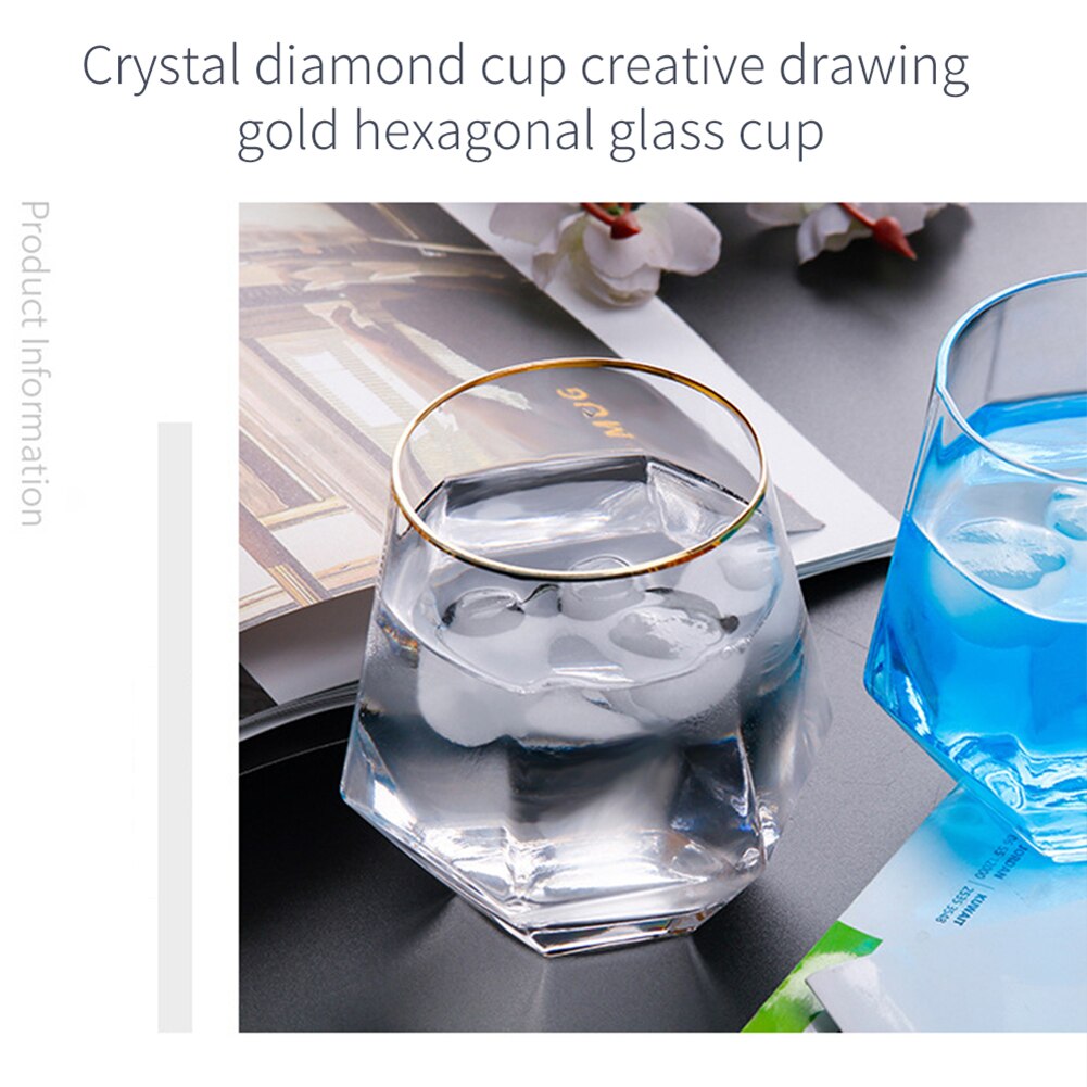 Geometric Whiskey Glass Transparent Home Juice Cocktail Glass Martini Glass Ice Rink Drink March