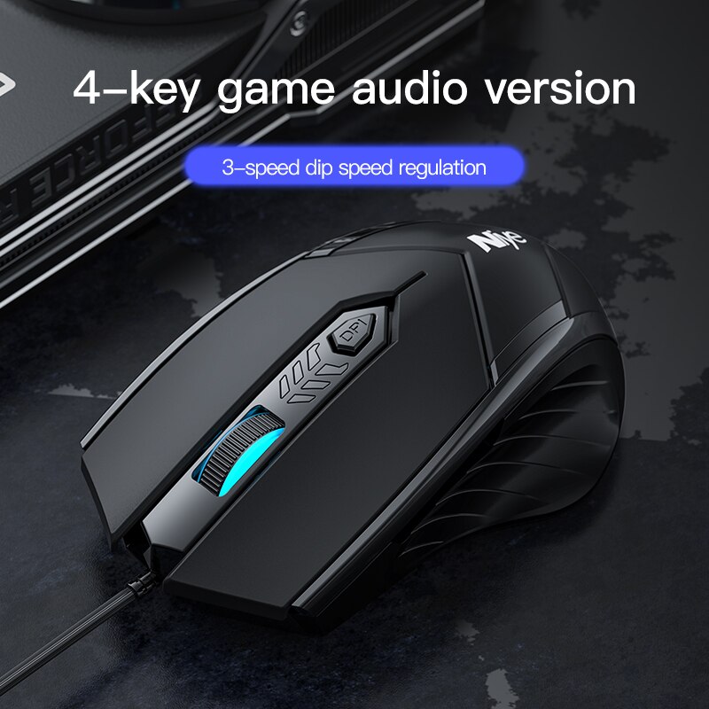 Ergonomische Wired Gaming Maus 6 Taste Stumm Atmen licht 2400 DPI USB Computer Maus Gamer Mäuse Stille Mause Für PC laptop Neue: 4 button sound