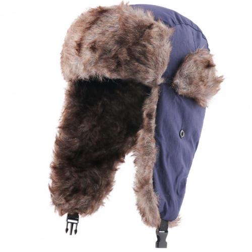 Casual Hoed Winddicht Unisex Hoed Pure Kleur Gehoorbescherming Warm Coldproof Unisex Hoed: Blauw