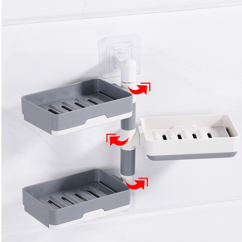 Zeepbakje Voor Badkamer Douche Zeephouder Wall Mounted Keuken Plank Organizer Producten Moderne Inrichting Zonder Boren