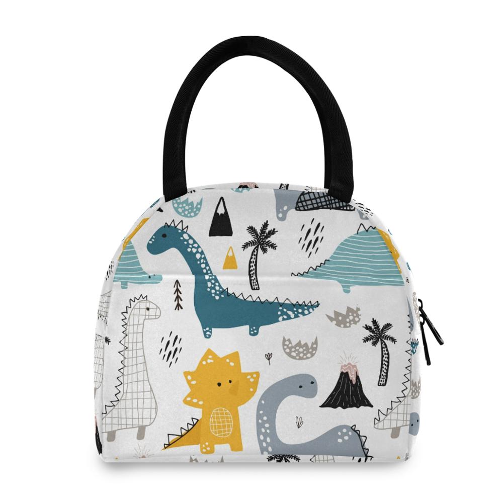 Nette dinosaurier Kinder Mädchen Kinder Tragbare Isolierte Mittagessen Tasche Box Picknick Tote Kühler Isolierte Thermische Kühler Bento Lunch Box