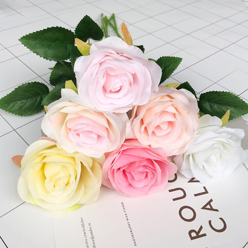 Kunstbloemen Kunstbloemen Rose Kunstmatige Bloemen Boeket Voor Decoratie 7 Kleuren