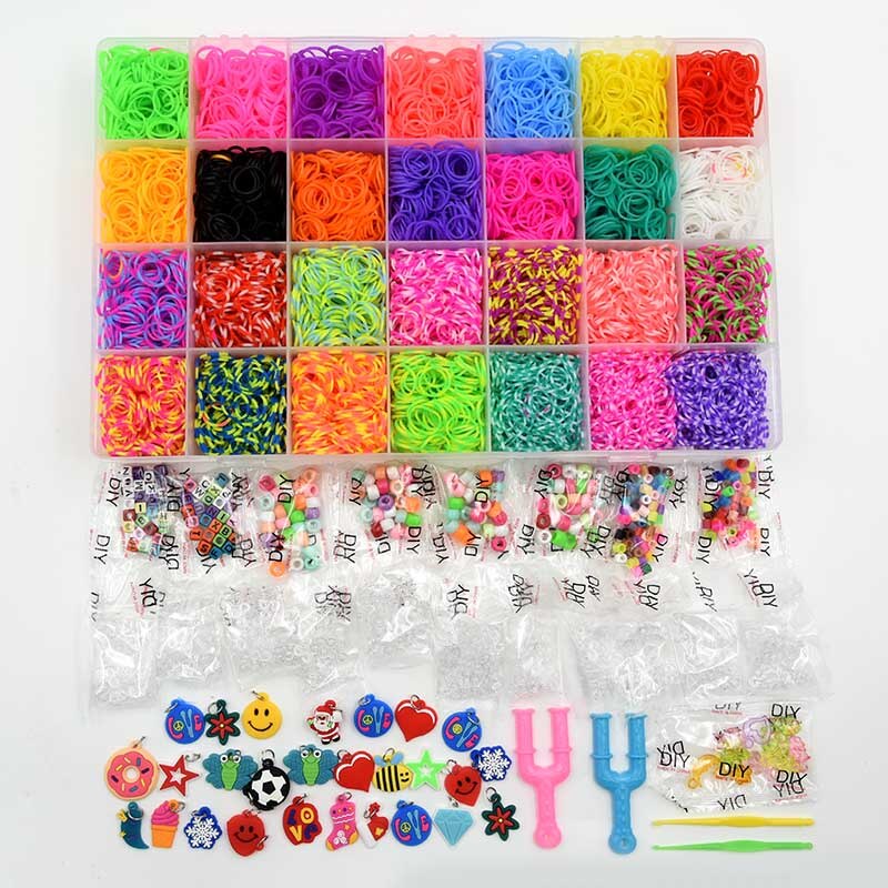 Diy Speelgoed Rubber Loom Bands Box Set Kid Armband Siliconen Elastiekjes Elastische Weave Loom Bands Kinderen Arts Ambachten Speelgoed
