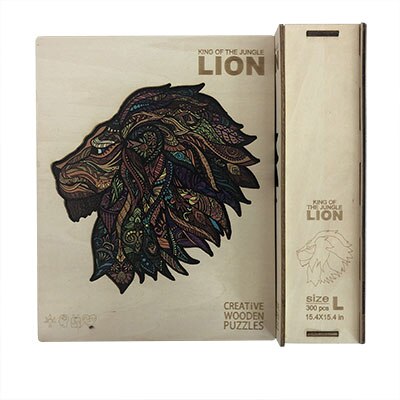 Adult Wooden Animal Puzzle DIY Size A3/4/5 Each Piece Is An Animal-Shaped Wooden Puzzle with A Wooden Box Birthday