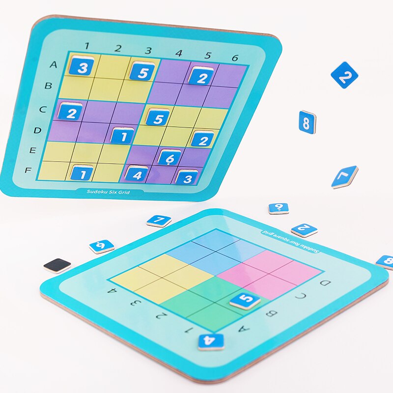 Jeu Sudoku magnétique 4 en 1, boîte en fer emballée, jouet d&#39;apprentissage arithmétique pour enfants, fournitures scolaires à domicile, Puzzle 3d éducatif, pour bébé